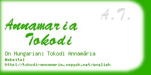 annamaria tokodi business card