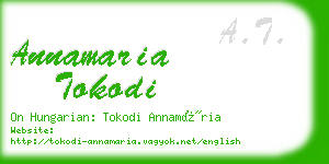 annamaria tokodi business card